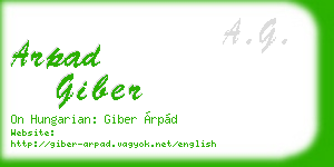 arpad giber business card
